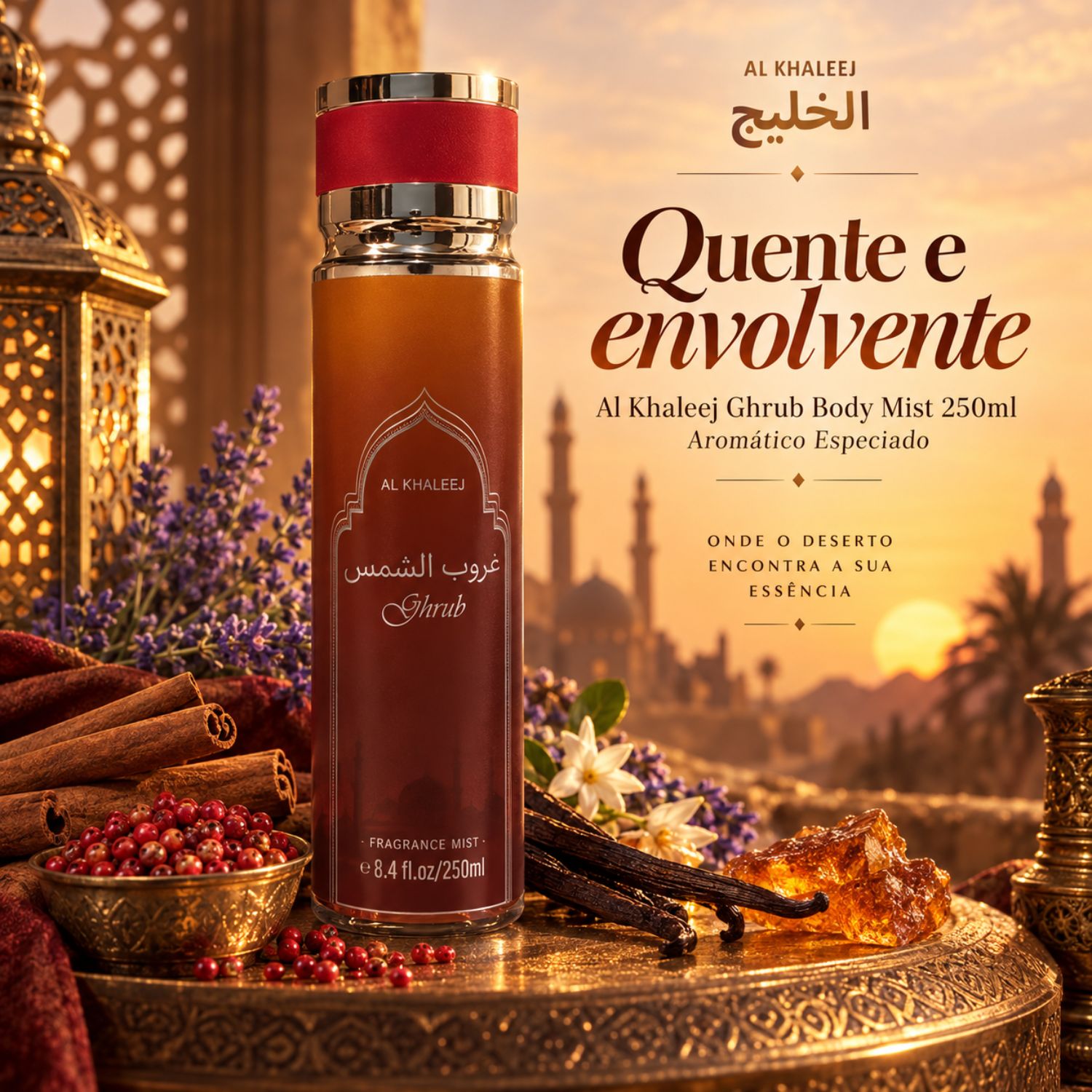 Body Mist Al Khaleej Ghrub 250ml | Aromático Especiado