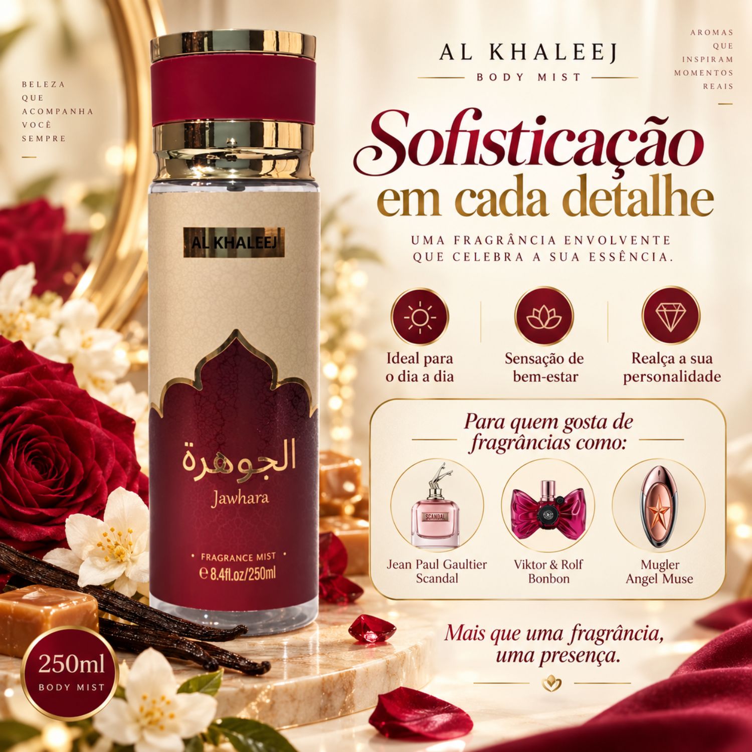 Body Mist Al Khaleej Jawhara 250ml | Floral Oriental