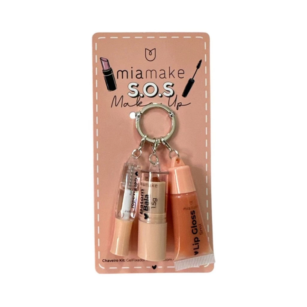 Kit SOS Make Up Chaveiro da Mia Make Cor 1 - Pêssego