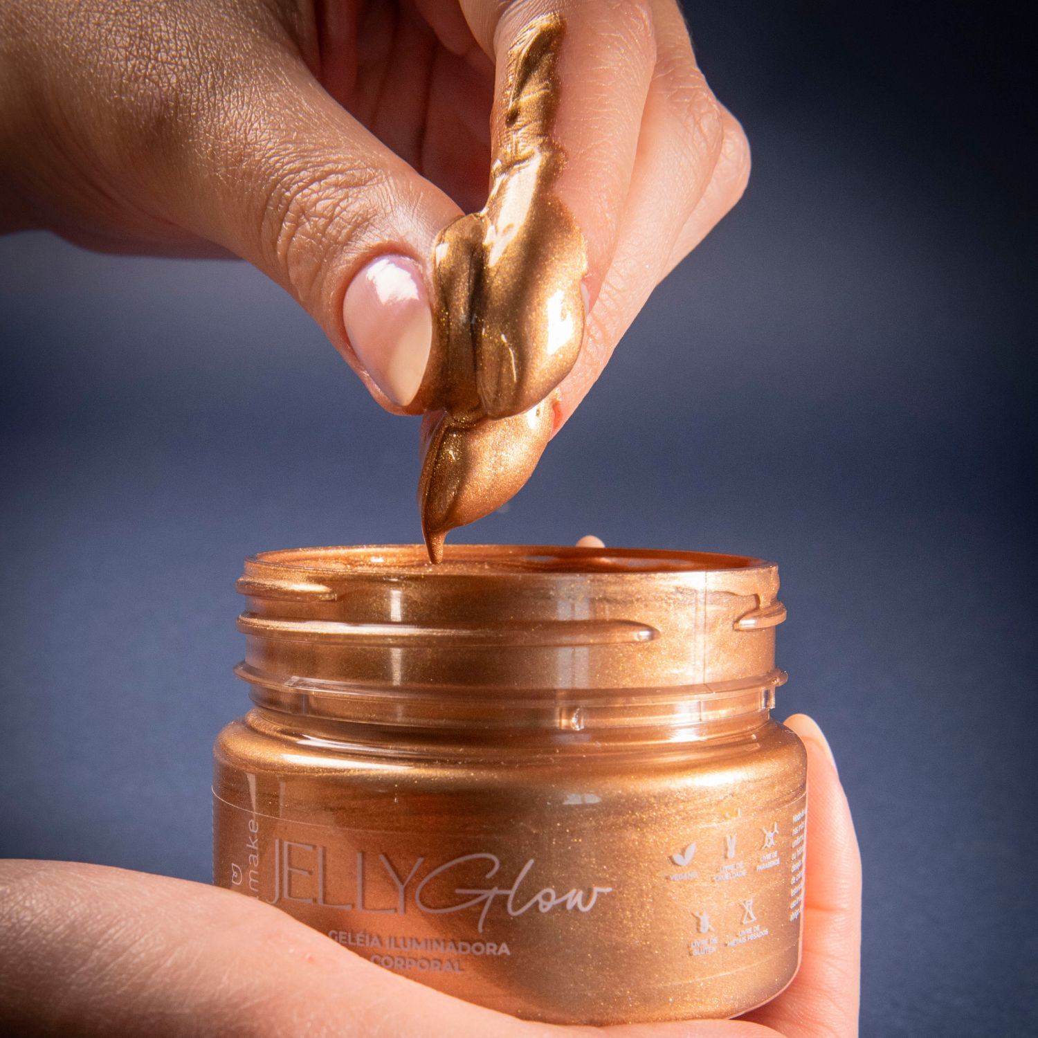 GELÉIA ILUMINADORA CORPORAL JELLY GLOW - Dourado - Mia Make