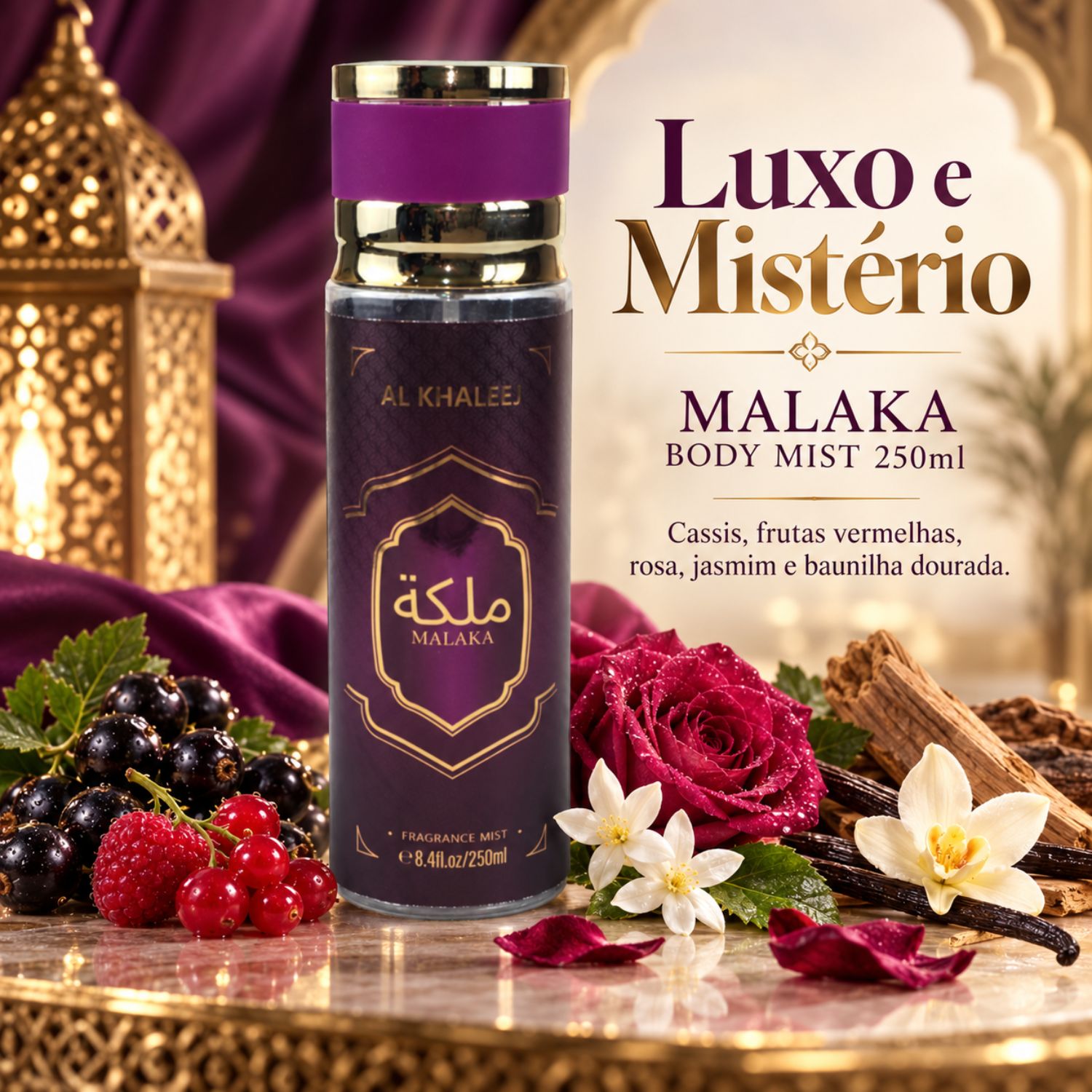 Body Mist Al Khaleej Malaka 250ml | Chipre Frutado