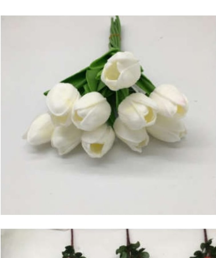 Buquê de Tulipa Branca E.V.A com 10 - branco