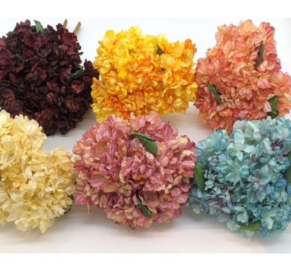 Buquê de Hortênsias Desidratadas com 3 Hastes
