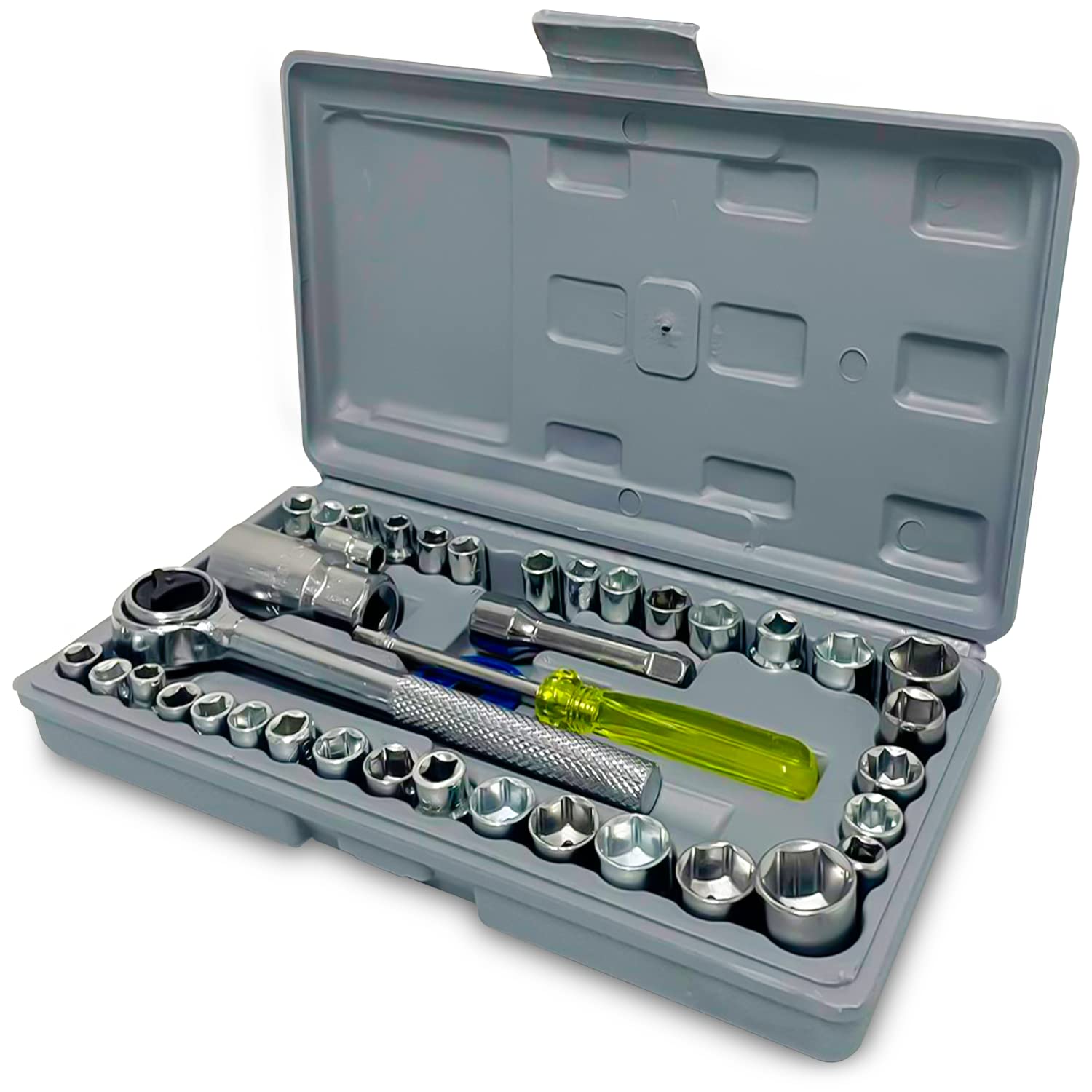 Kit Ferramentas 40 Pcs Jogo Soquete Com Chave Catraca