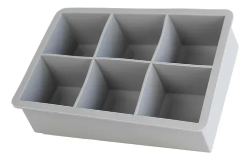 Forma de Gelo Cubo Grande 6 Cubos Drink Whisky Top - 1 UNI - Cinza