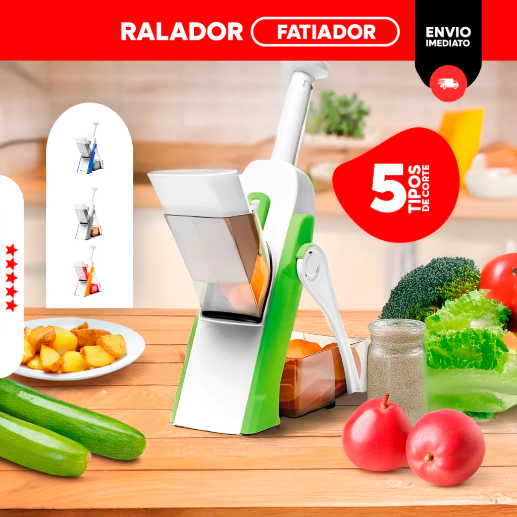 Fatiador de Legumes Com 5 Funções e 6 Cortes