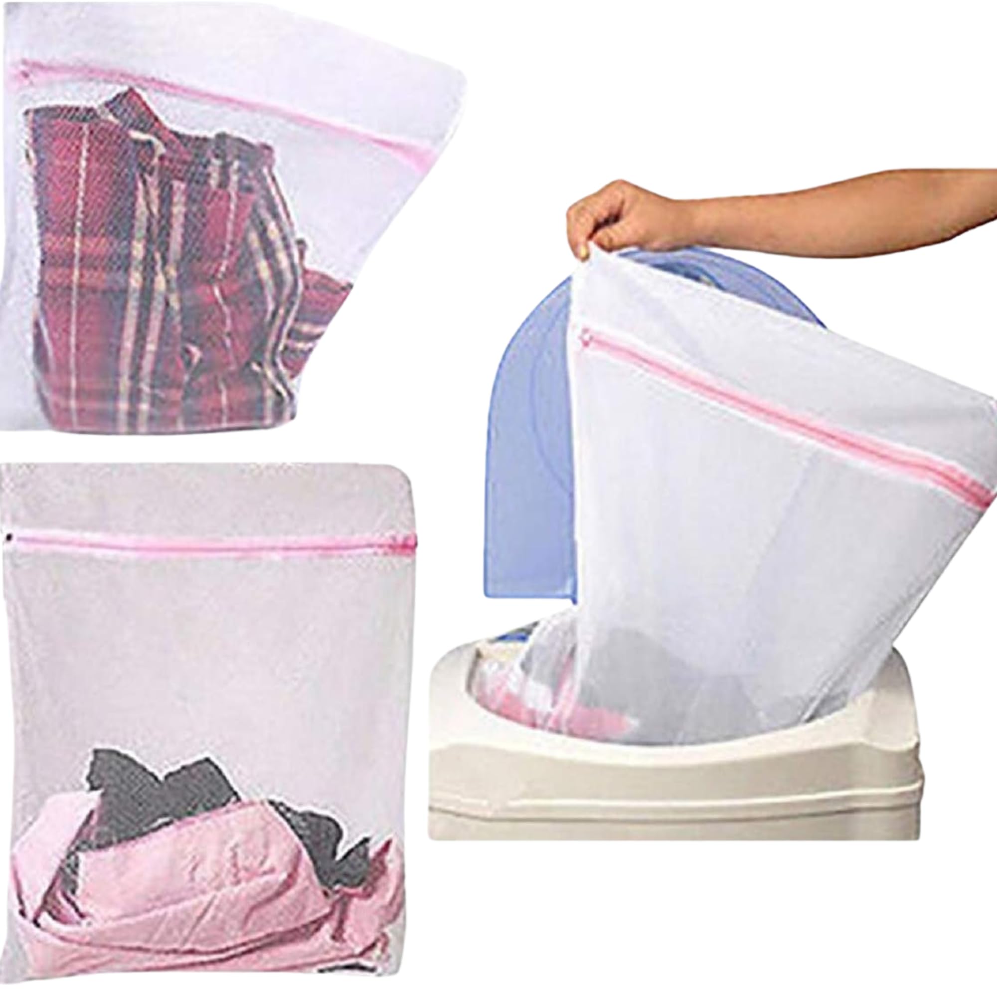 Kit 1/3/5/6 Saco De lavar roupa Protetor de Roupas Evita Bolinhas 50x60 - NEXUS MARKET - 1