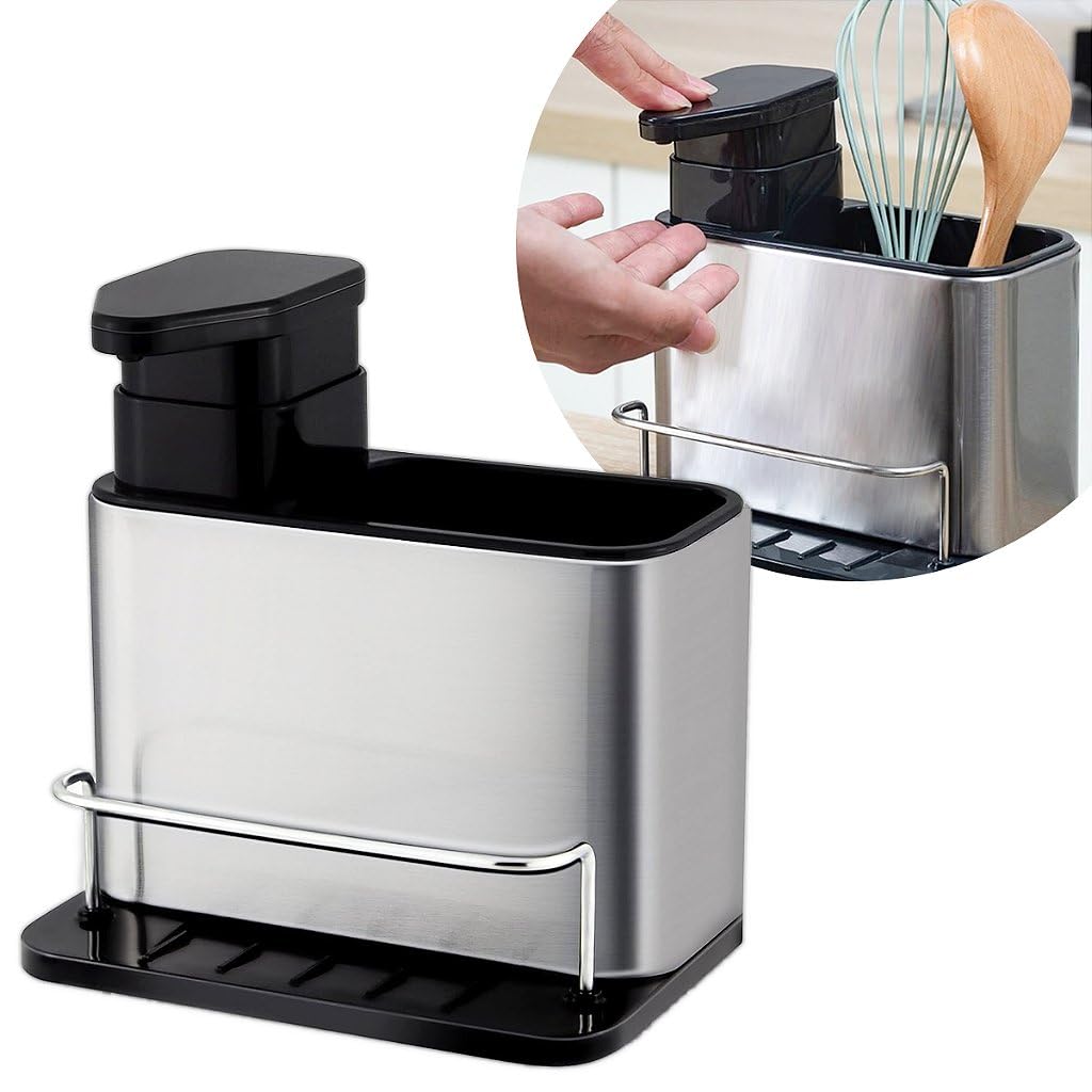 Suporte de talher INOX com dispenser detergente