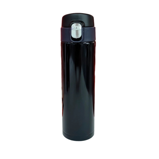 Garrafa Push Lisa 500ML Isotérmica - Preta
