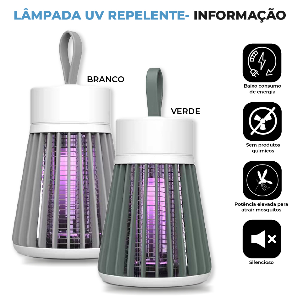 Kit Luminária Mosquiteira Repelente de Tomada