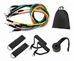Kit 11 Peças Com Elástico e Pegador Para Treino
