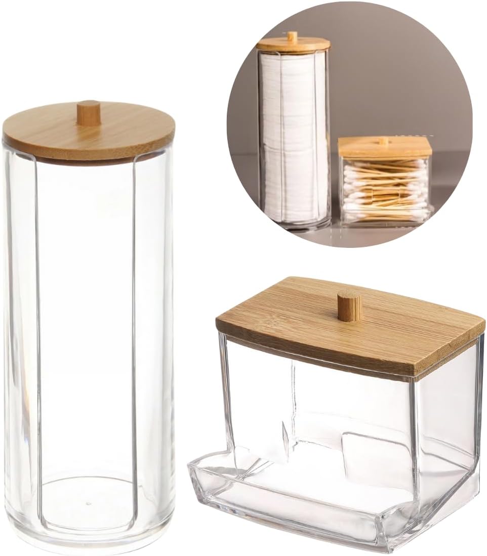 Conjunto porta disco de algodão e porta cotonete