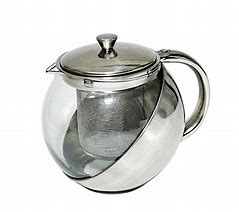 Chaleira Bule Para Chá Em Vidro e Inox Com Infusor 700ML 