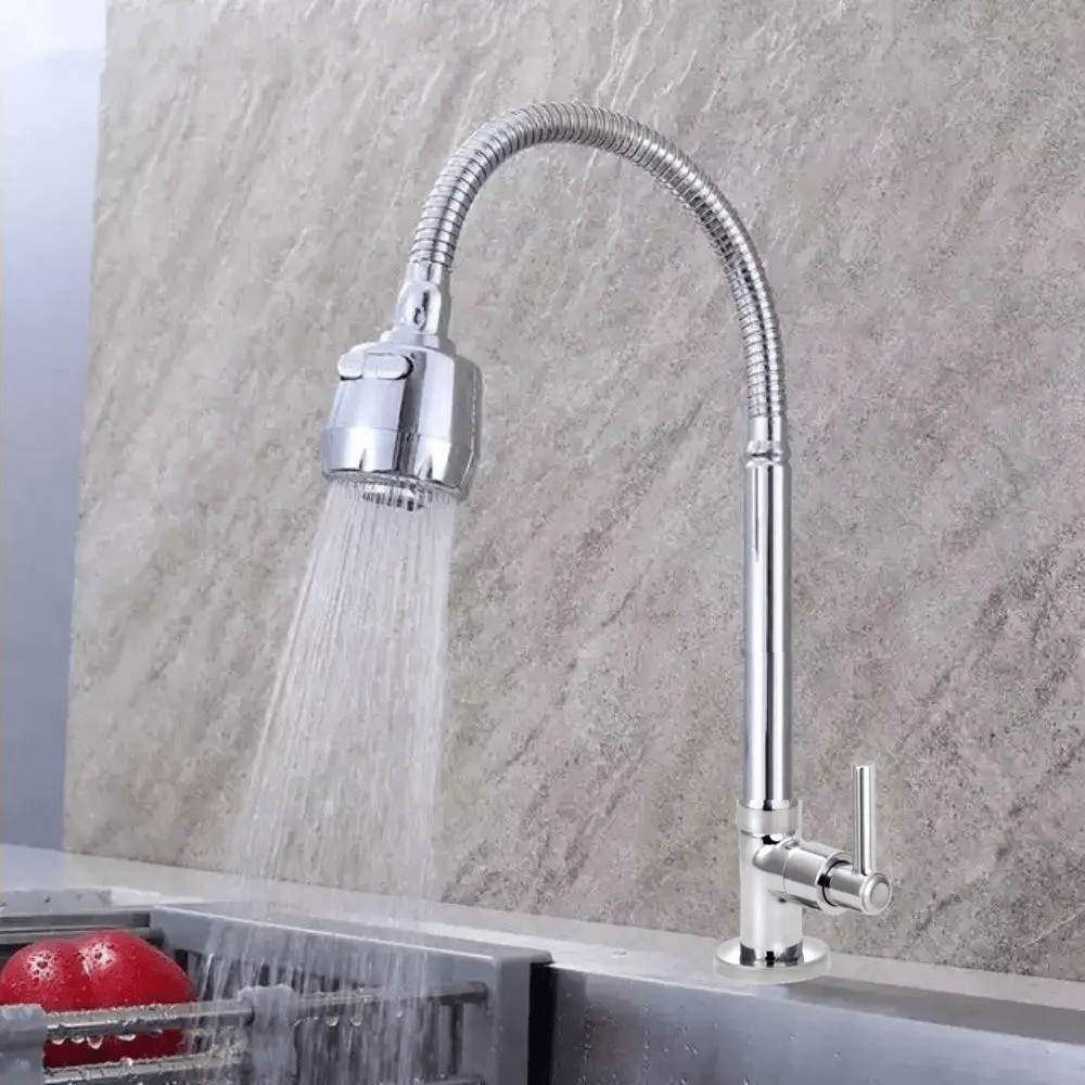 Torneira Cozinha Gourmet Bancada Parede Flexível 1/4 Volta Cromo - TORNEIRA DE BANCADA