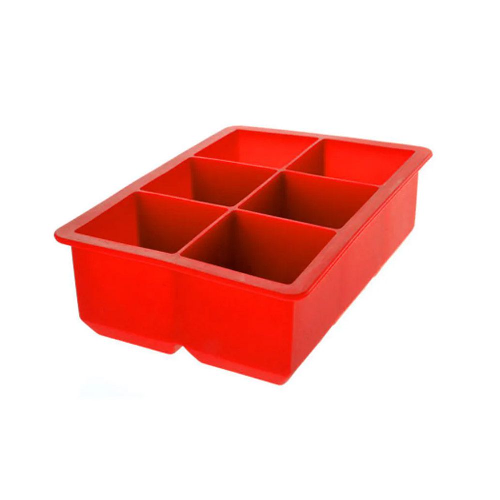 Forma de Gelo Cubo Grande 6 Cubos Drink Whisky Top - 1 UNI - Vermelha