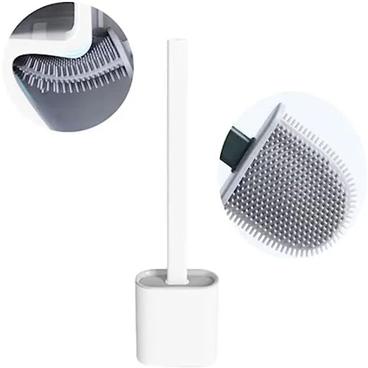 Escova de Limpar Vaso Sanitário Privada Banheiro em Silicone - Branca