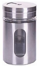 Porta Tempero Condimentos Potes De Vidro Inox - 1 Uni