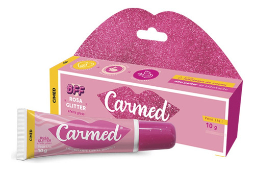 Hidratante Labial Carmed Bff Rosa Glitter 10g