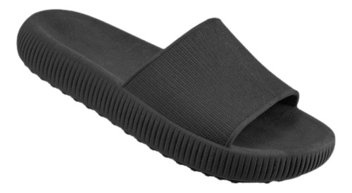 Chinelo Slide Nuvem Eva Ortopédico Leve Confortável Macio - Preto