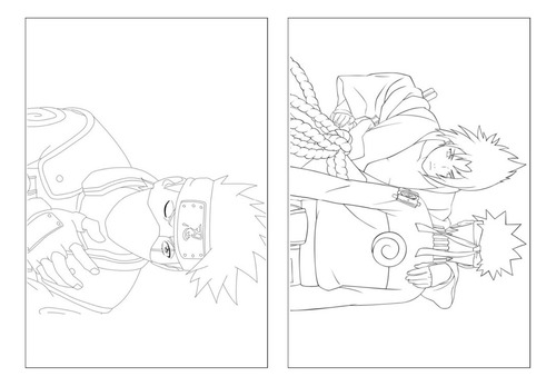 100 Desenhos Naruto Para Colorir E Pintar - 50 Folhas Avulsas A4 ! 2 Desenhos Por Folha!