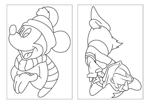 100 Desenhos Mickey Para Colorir E Pintar  50 Folhas Avulsas A4! 2 Desenhos Por Folha!