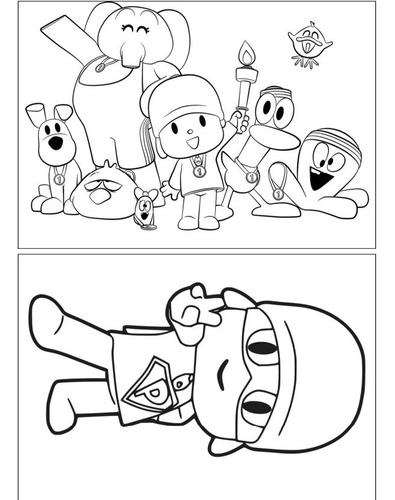 100 Desenhos Pocoyo Para Colorir E Pintar  50 Folhas Avulsas A4! 2 Desenhos Por Folha!