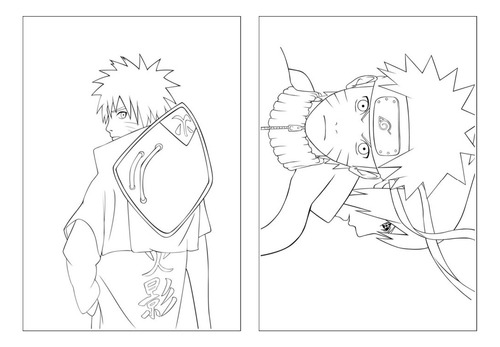 100 Desenhos Naruto Para Colorir E Pintar - 50 Folhas Avulsas A4 ! 2 Desenhos Por Folha!