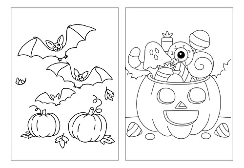 100 Desenhos Halloween Para Colorir E Pintar  50 Folhas