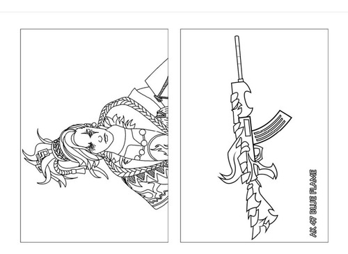 100 Desenhos Free Fire Para Colorir E Pintar  50 Folhas Avulsas A4! 2 Desenhos Por Folha!