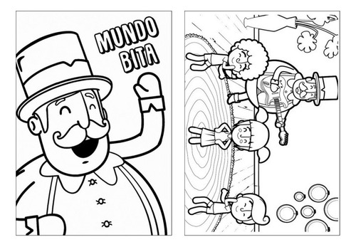 100 Desenhos Mundo Bita Para Colorir E Pintar  50 Folhas Avulsas A4! 2 Desenhos Por Folha!