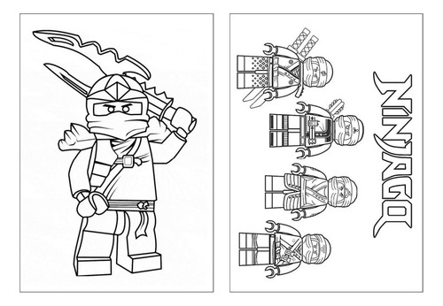 100 Desenhos Ninjago Para Colorir E Pintar  50 Folhas Avulsas A4! 2 Desenhos Por Folha!