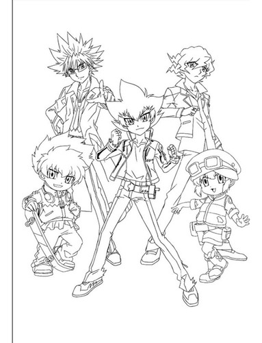100 Desenhos Beyblade Para Colorir E Pintar  100 Folhas Avulsas A4! 1 Desenho Por Folha!
