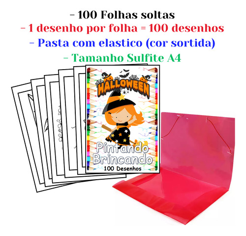 100 Desenhos Halloween Para Colorir E Pintar  100 Folhas