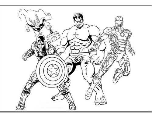 100 Desenhos Super Heróis Para Colorir E Pintar  100 Folhas Avulsas A4! 1 Desenho Por Folha!