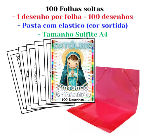 100 Desenhos Católicos Para Colorir E Pintar  100 Folhas Avulsas A4! 1 Desenho Por Folha!