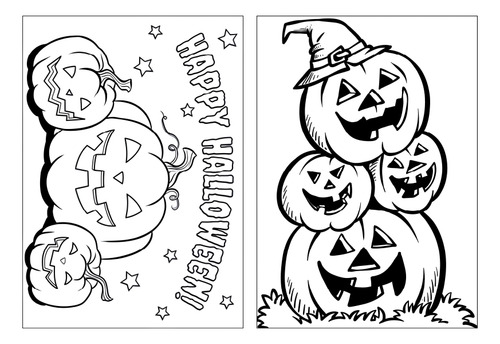 100 Desenhos Halloween Para Colorir E Pintar  50 Folhas