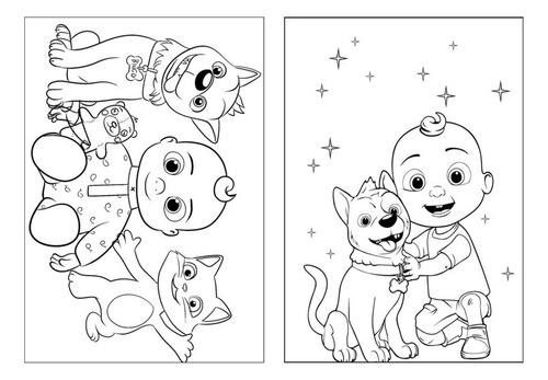 100 Desenhos Cocomelon Para Colorir E Pintar  50 Folhas Avulsas A4! 2 Desenhos Por Folha!
