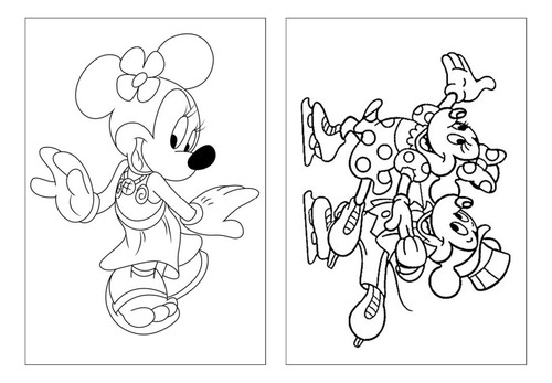 100 Desenhos Mickey Para Colorir E Pintar  50 Folhas Avulsas A4! 2 Desenhos Por Folha!