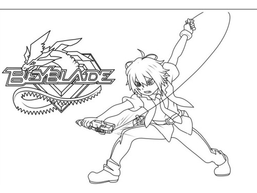 100 Desenhos Beyblade Para Colorir E Pintar  100 Folhas Avulsas A4! 1 Desenho Por Folha!