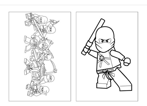 100 Desenhos Ninjago Para Colorir E Pintar  50 Folhas Avulsas A4! 2 Desenhos Por Folha!