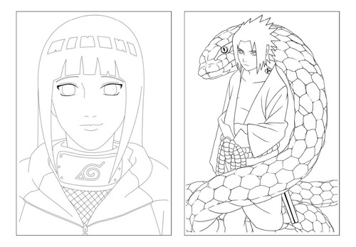 100 Desenhos Naruto Para Colorir E Pintar - 50 Folhas Avulsas A4 ! 2 Desenhos Por Folha!