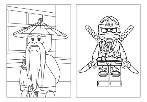 100 Desenhos Ninjago Para Colorir E Pintar  50 Folhas Avulsas A4! 2 Desenhos Por Folha!
