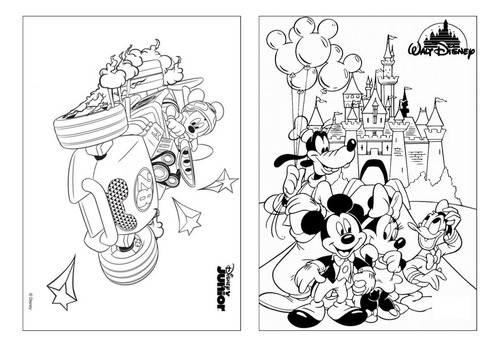 100 Desenhos Mickey Para Colorir E Pintar  50 Folhas Avulsas A4! 2 Desenhos Por Folha!