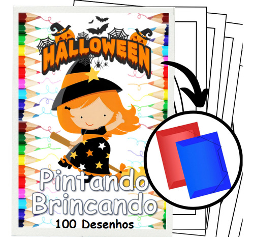 100 Desenhos Halloween Para Colorir E Pintar  100 Folhas