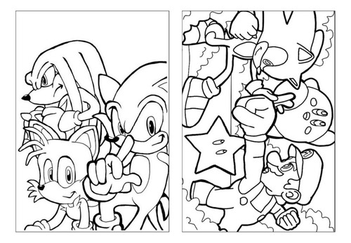 100 Desenhos Mario E Sonic Para Colorir E Pintar  50 Folhas Avulsas A4! 2 Desenhos Por Folha!