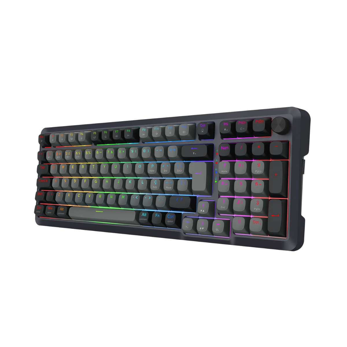 Teclado Gamer Mecânico  Bragi Pro Rgb Cinza e Preto K688GB-RGB-PTO PT