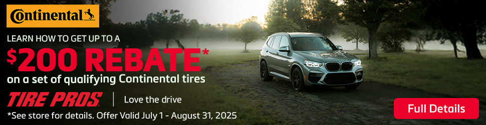 Continental Tire Pros July &amp; August 2025 Rebate