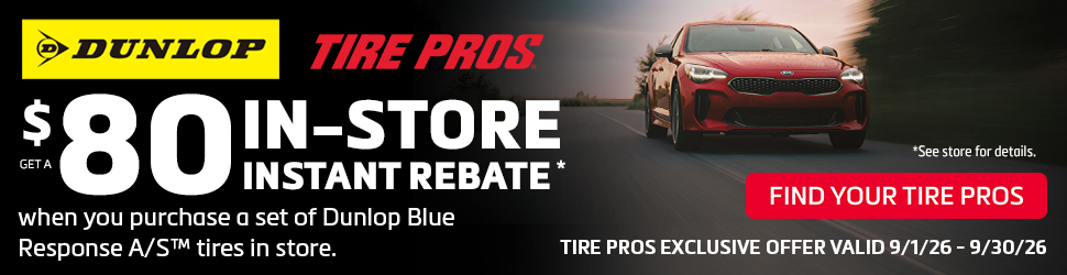 Dunlop Tire Pros September 2026 Rebate