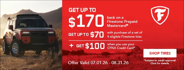 Firestone July & August 2026 Rebate