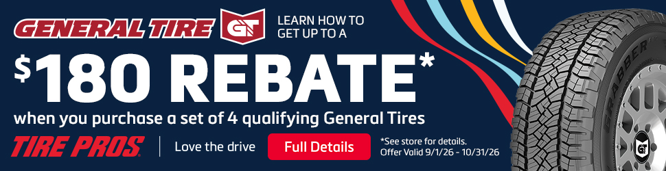 General Tire Pros September & October 2026 Rebate 